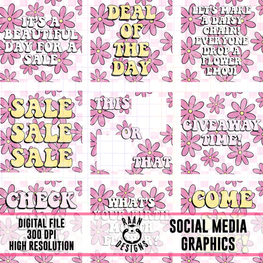 Pink Floral Social Media Graphics