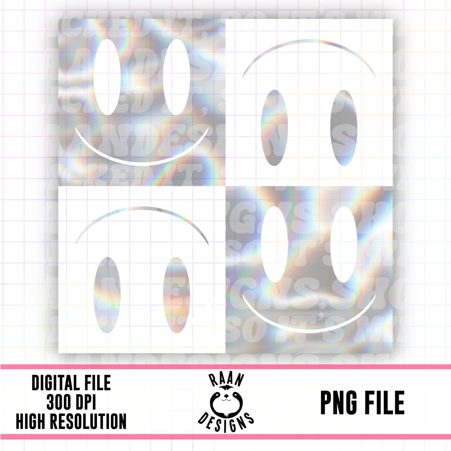 White Iridescent Smiley