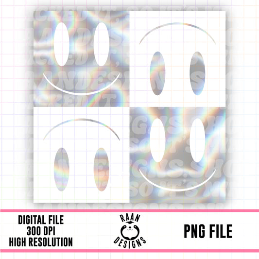 White Iridescent Smiley