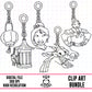 Mulan Charms Outlines-Clipart Bundle