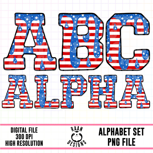 American Flag Drip-Alpha Set