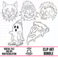 Edgy HalloweenOutlines-Clipart Bundle