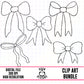 Outline Bows Set 2-Clipart Bundle