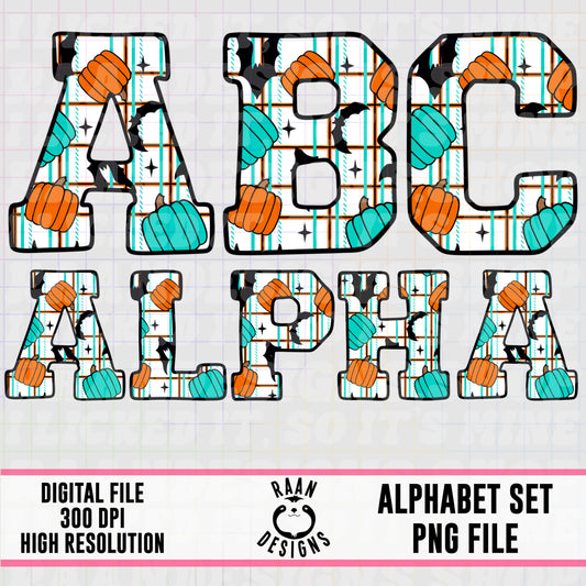 Halloween Plaid-Alpha Set