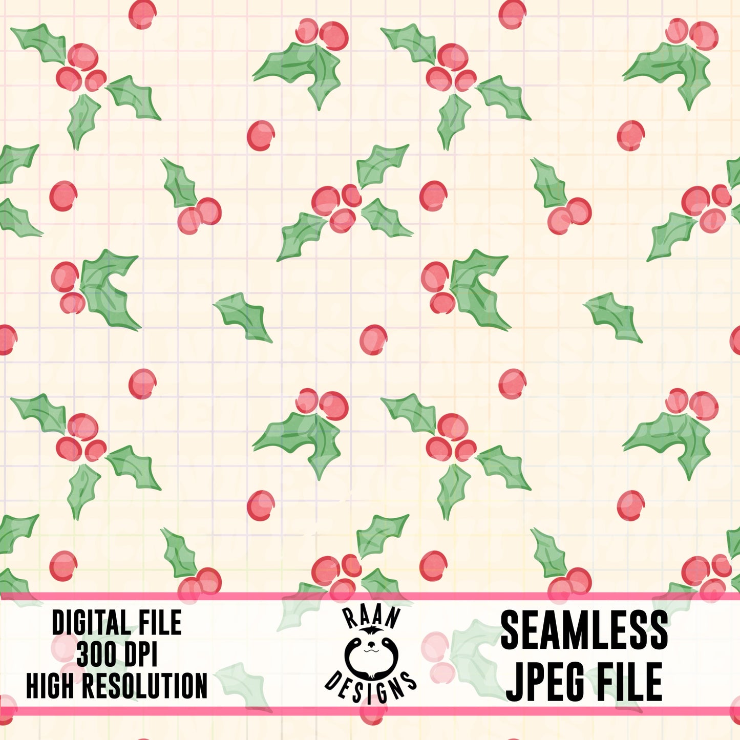Christmas Holly-Seamless Pattern
