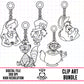Alice Charms Outline -Clipart Bundle