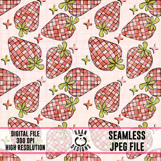 Disco Strawberry-Seamless Pattern