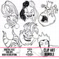 Villian Tattoo Flash-Clipart Bundle