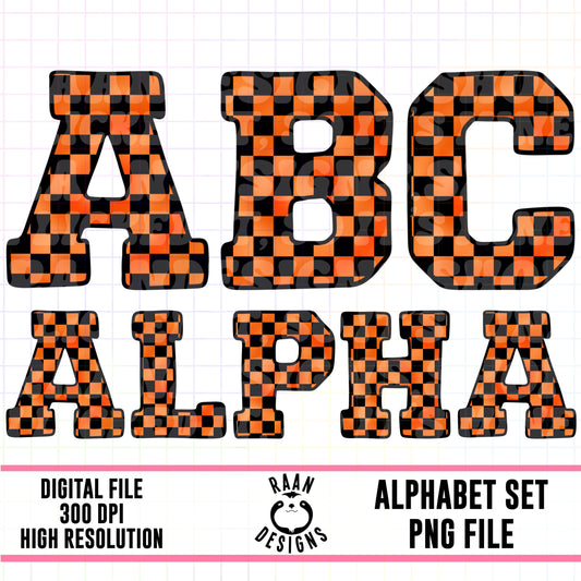 Orange Black Checkered-Alpha Set