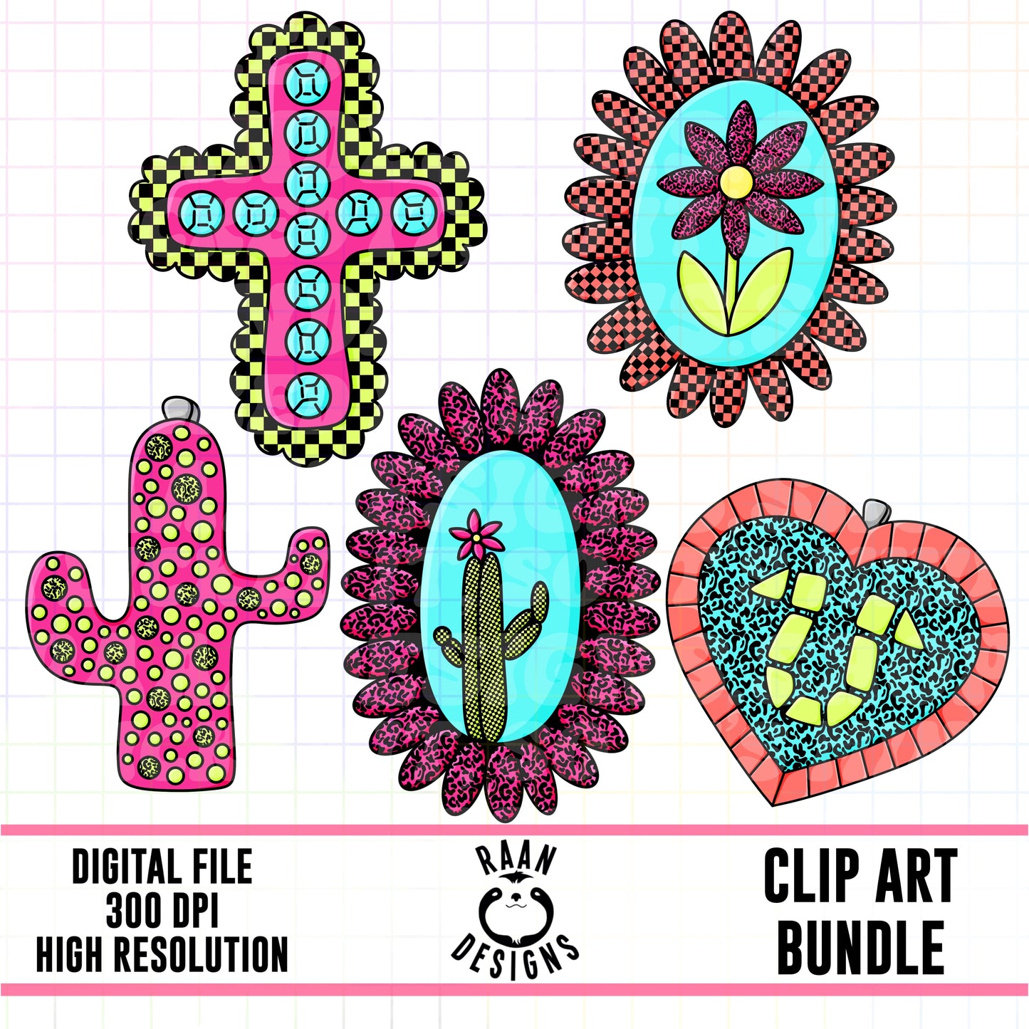 Animal Print Western Charms-Clipart Bundle