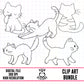 Simple Cat Outlines-Clipart Bundle