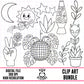 Galactic Greenhouse Outlines-Clipart Bundle