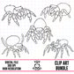 Jumping SpiderOutlines-Clipart Bundle