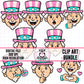 Uncle Sam Emoji Pink-Clipart Bundle