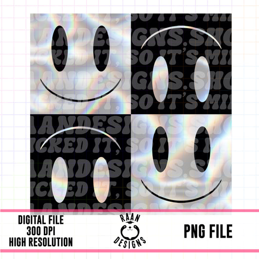 Black Iridescent Smiley