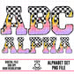 Checkered Purple Flames Alpha Set