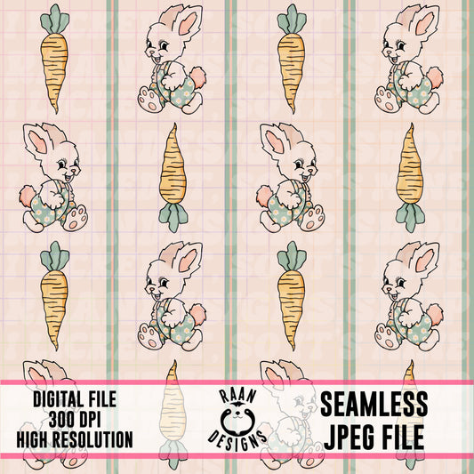 Carrot Bunny Wallpaper-Seamless Pattern
