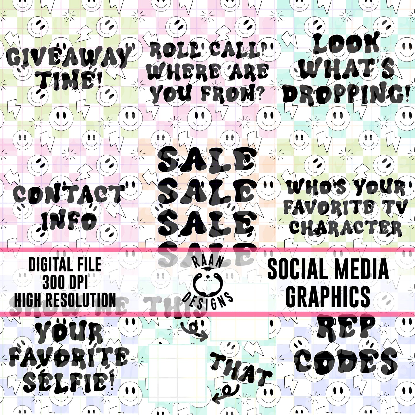 Smiley Faces-Social Media Graphics