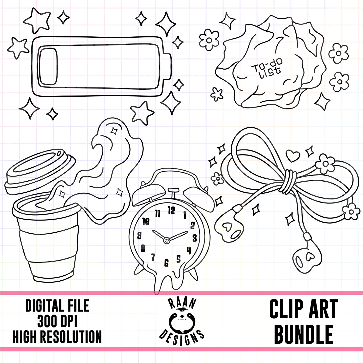 Bad Day Outlines-Clipart Bundle