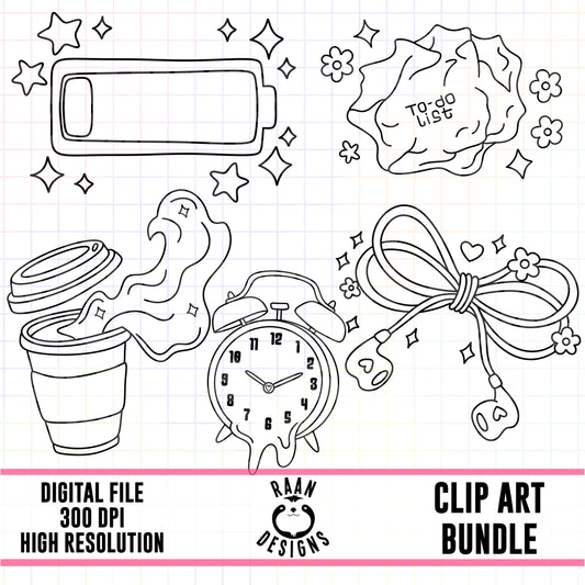 Bad Day Outlines-Clipart Bundle