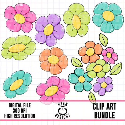 Bright Flowers-Clipart Bundle