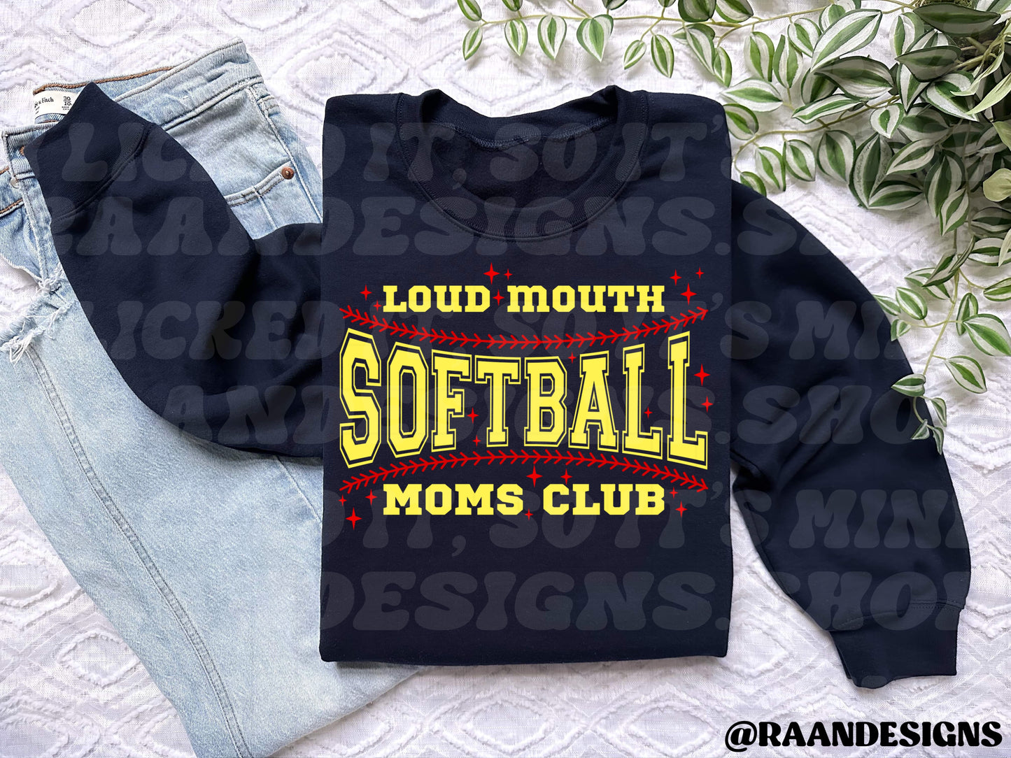 Loud Mouth Softball Moms Club Yellow