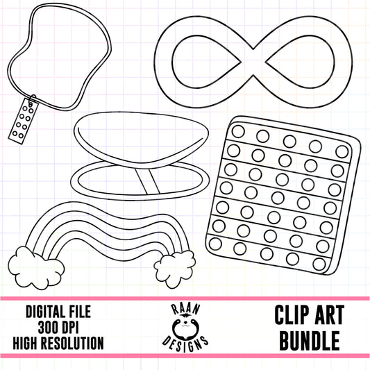 Autism Acceptance Set 2-Outline Clipart Bundle