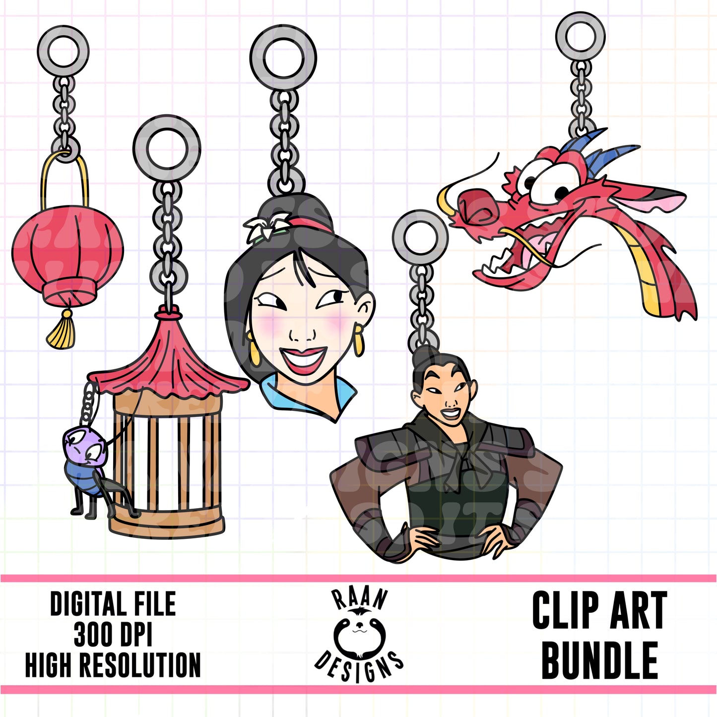Mulan Charms-Clipart Bundle