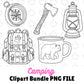 Camping Outline-Clipart Bundle