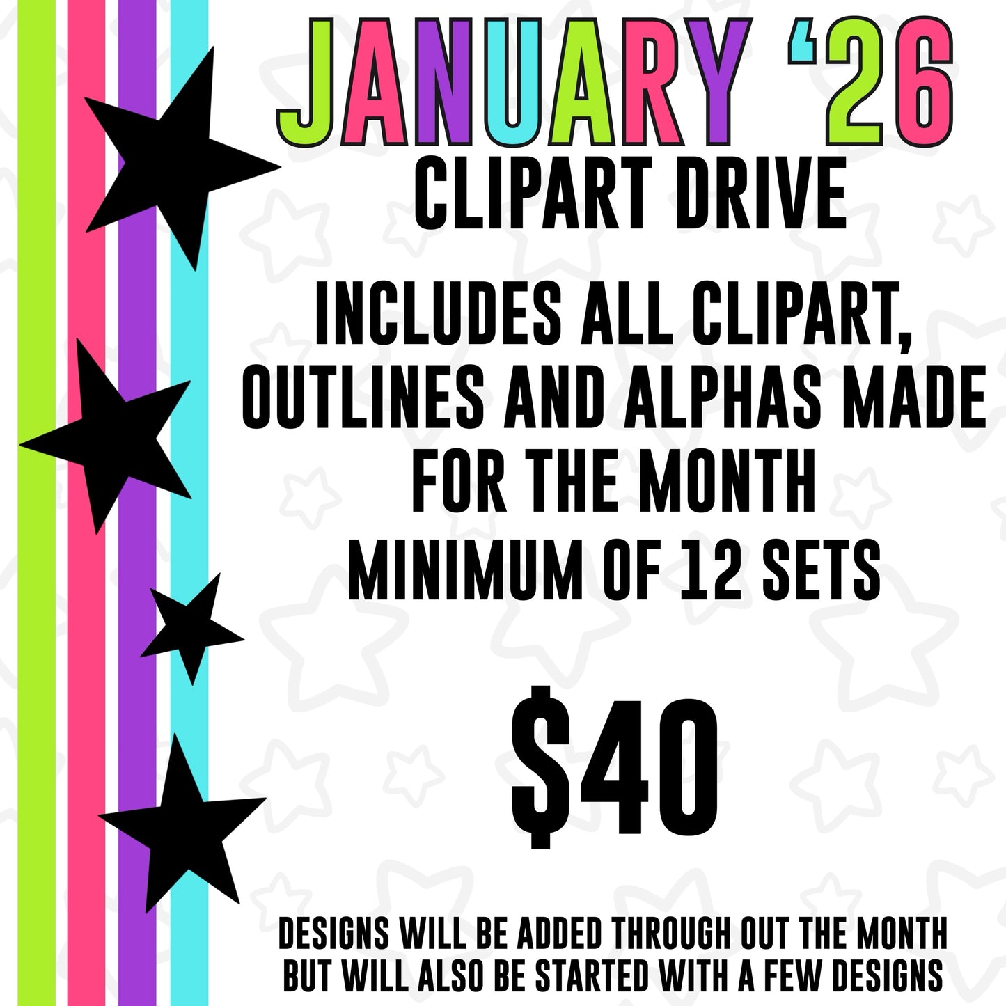 January 2026 Clipart Drive