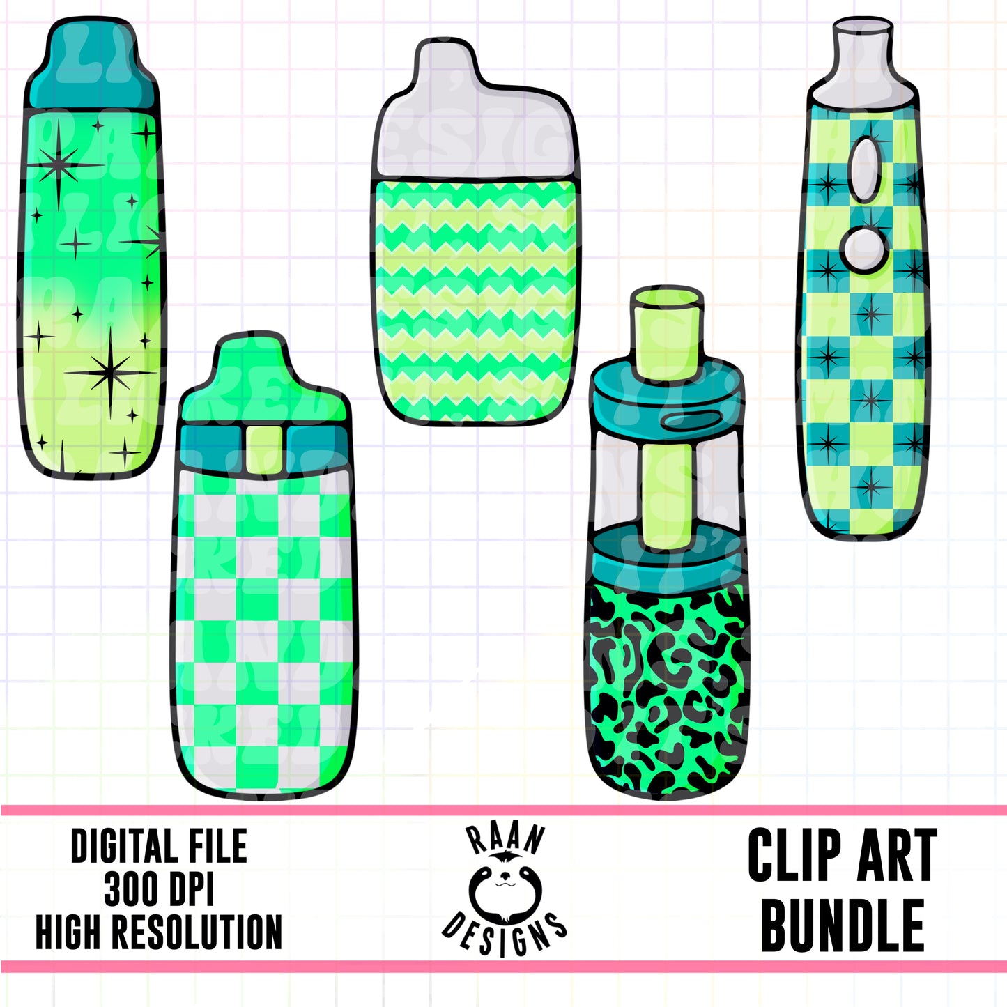 Neon Vape-Clipart Bundle