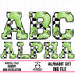 Green Retro Floral Checkered Alpha Set