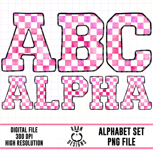 Pink Checker-Alpha Set