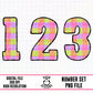 Bright Halloween Checkered-Number Set