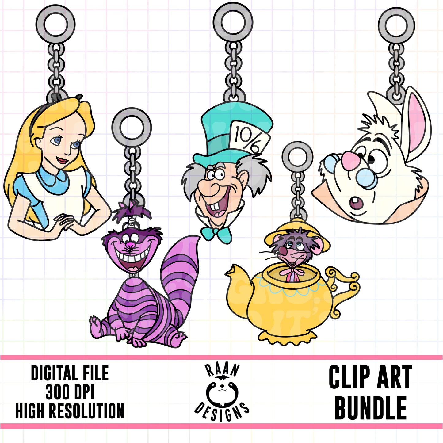 Alice Charms -Clipart Bundle