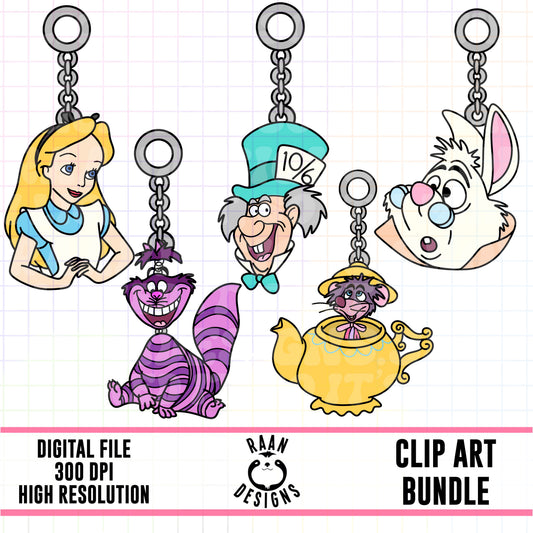 Alice Charms -Clipart Bundle