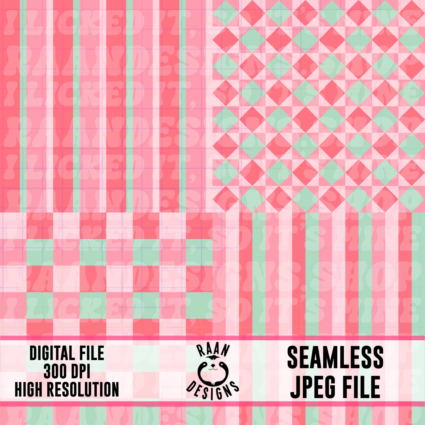 Pink Mint Patterns-Seamless Pattern