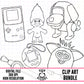 90s Toys-Outline Clipart Bundle