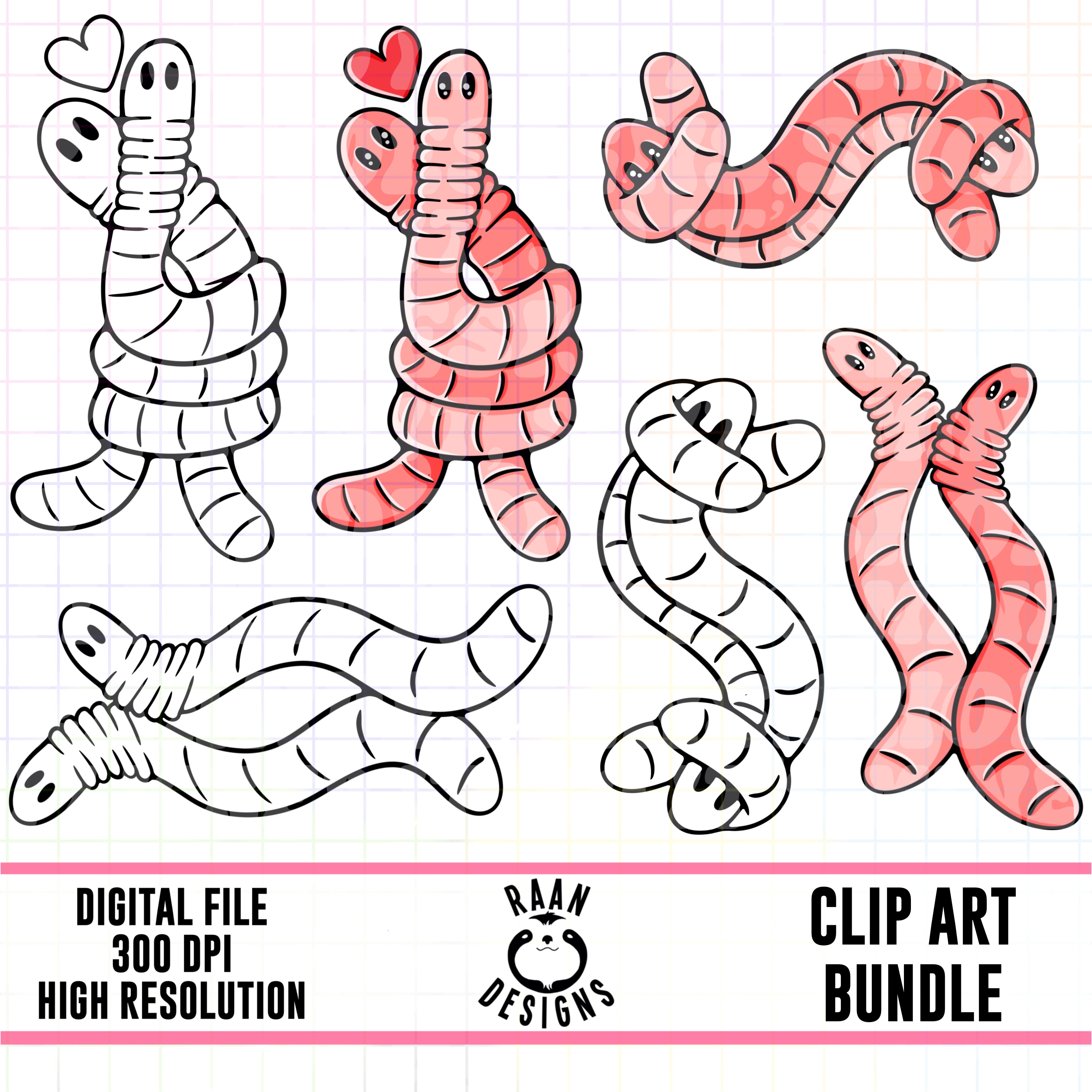 Sexy Worms-Clipart Bundle - RAAN Designs