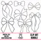 Bows Outline-Clipart Bundle
