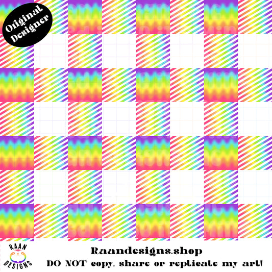 Rainbow Checkered Seamless