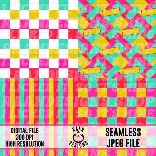Bright Neon Patterns-Seamless