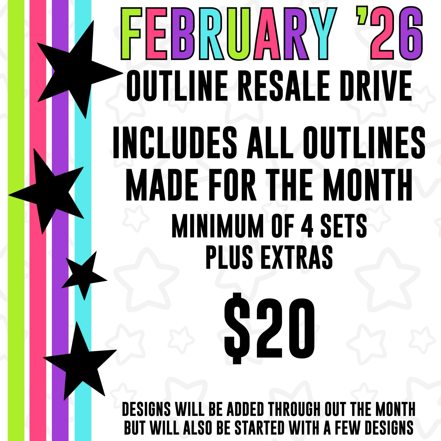 February 2026 Outline Clipart Reseller Drive