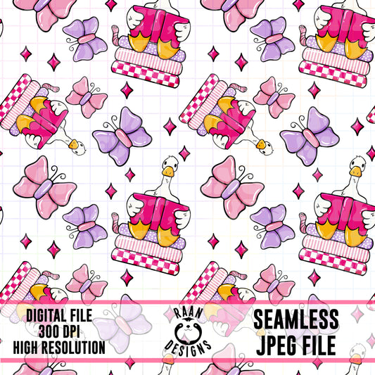 Reading Goose-Seamless Pattern