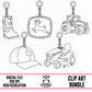 John Deere Charms Outlines-Clipart Bundle