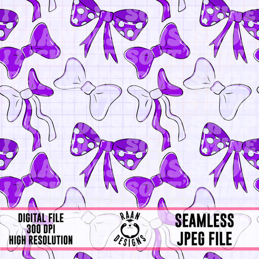 Purple Bows-Seamless