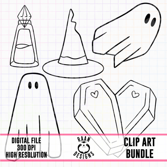Halloween Outline-Clipart Bundle