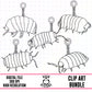 Isopod Charms Outlines-Clipart Bundle
