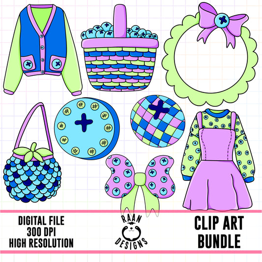 Bright Blueberry Things-Clipart Bundle