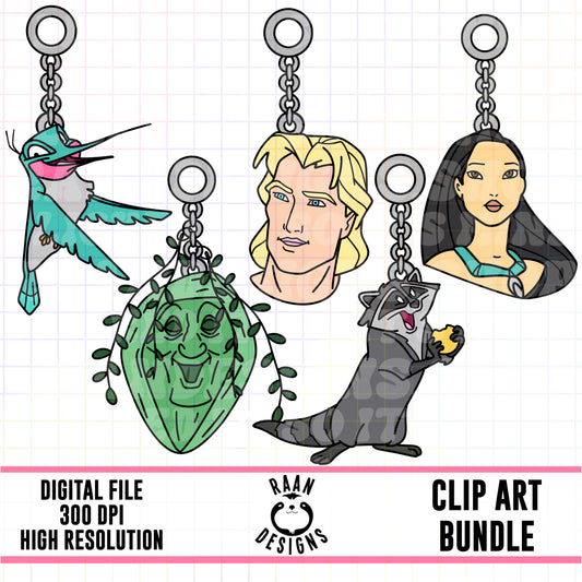 Pocahantos Charms -Clipart Bundle